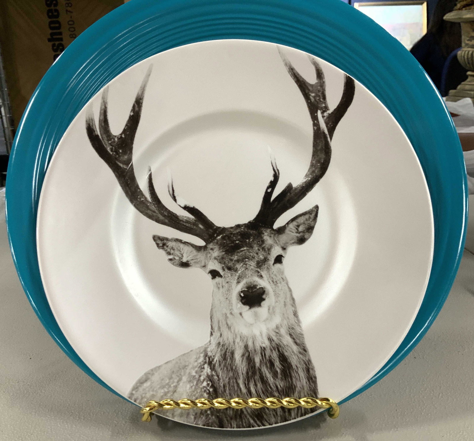 Group Lot New Ceramic Tableware: New old stock from Westchester Ceramics Store, plates platters, bowls, tableware, largest square plate measures 11 inches square