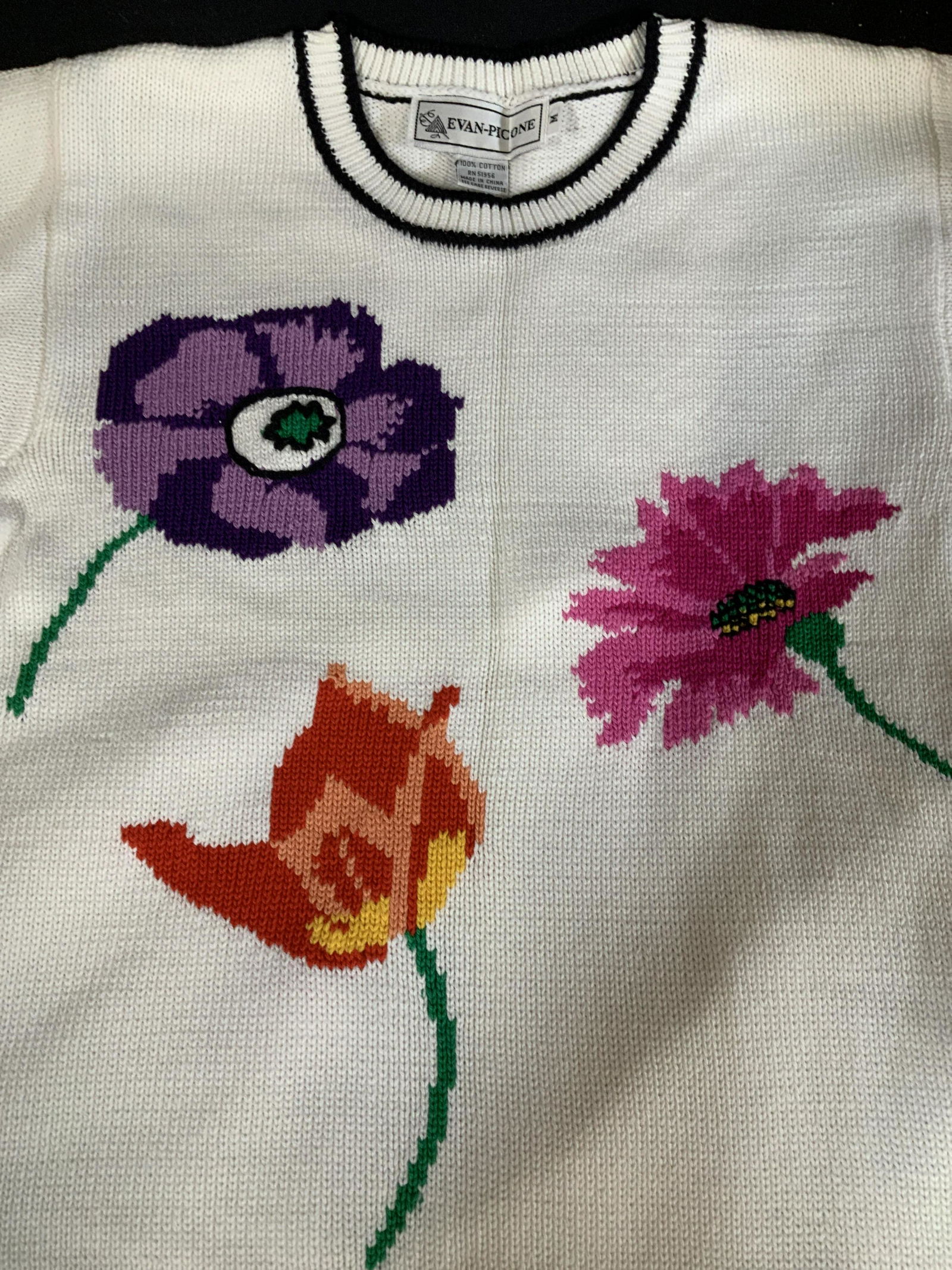Vintage Evan Picone cotton Knit Sweater: Vintage spring fashion, sweater, cotton knit, wearable,