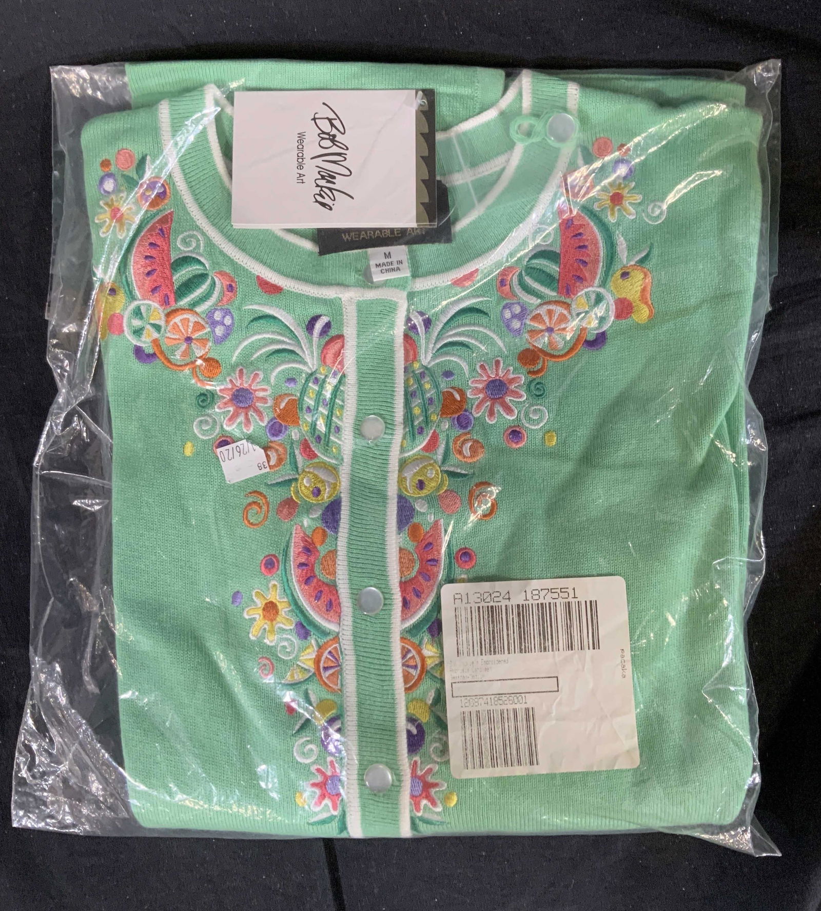 Vintage Bob Mackie Sweater sealed in Original: Sealed in original packaging with original tags, never worn, size medium, luxury designer Bob Mackie Vintage clothing, wearables, vintage fashion, size medium