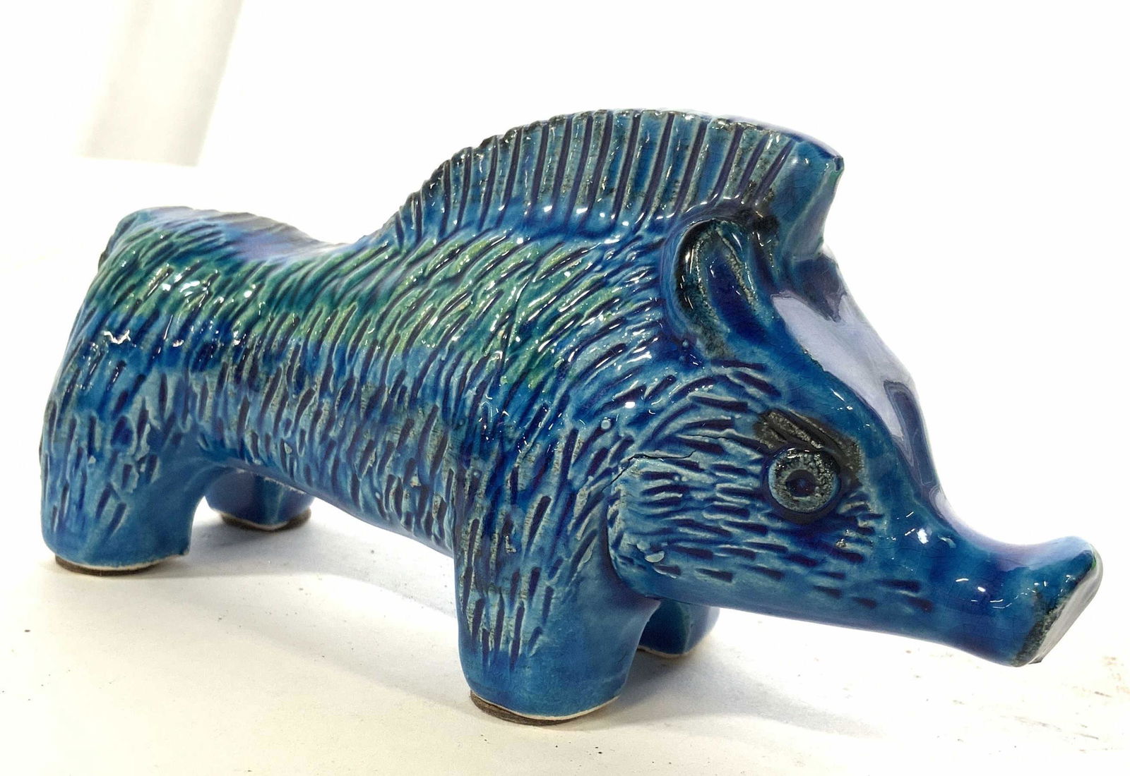 FLAVIA Italian Ceramic Sculpture, Boar: Mid 1960’s ceramic sculpture by Aldo Londi for FLAVIA, , master ceramicist AldoLindi Spent most of his career creating work for Italian Ceramics manufacture Bitossi Ceramiche and sister Company FLAV