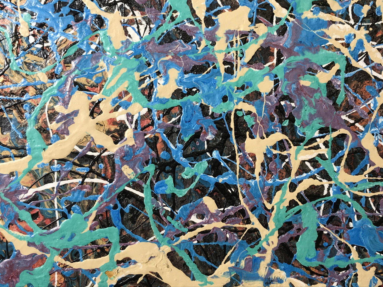 Painting Attributed to Jackson Pollock: Alkyd enamel paint on board, attributed to Jackson Pollock, All lots that do not carry established documented provenance nor any past record of auction history record are described in the catalog as a