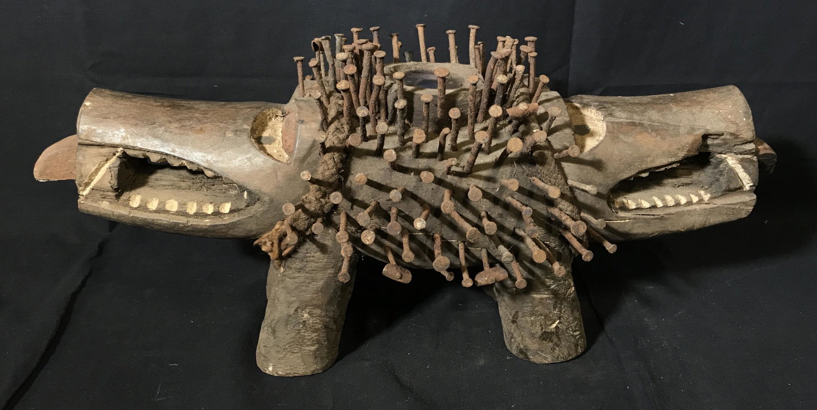 Bakongo Dog Nail Fetish: Bakongo Dog Nail fetish, origins can be found in what was once called the Republic of Zaire and is now located in The Democratic Republic of the Congo Central Africa, a nail fetish is usually used to 