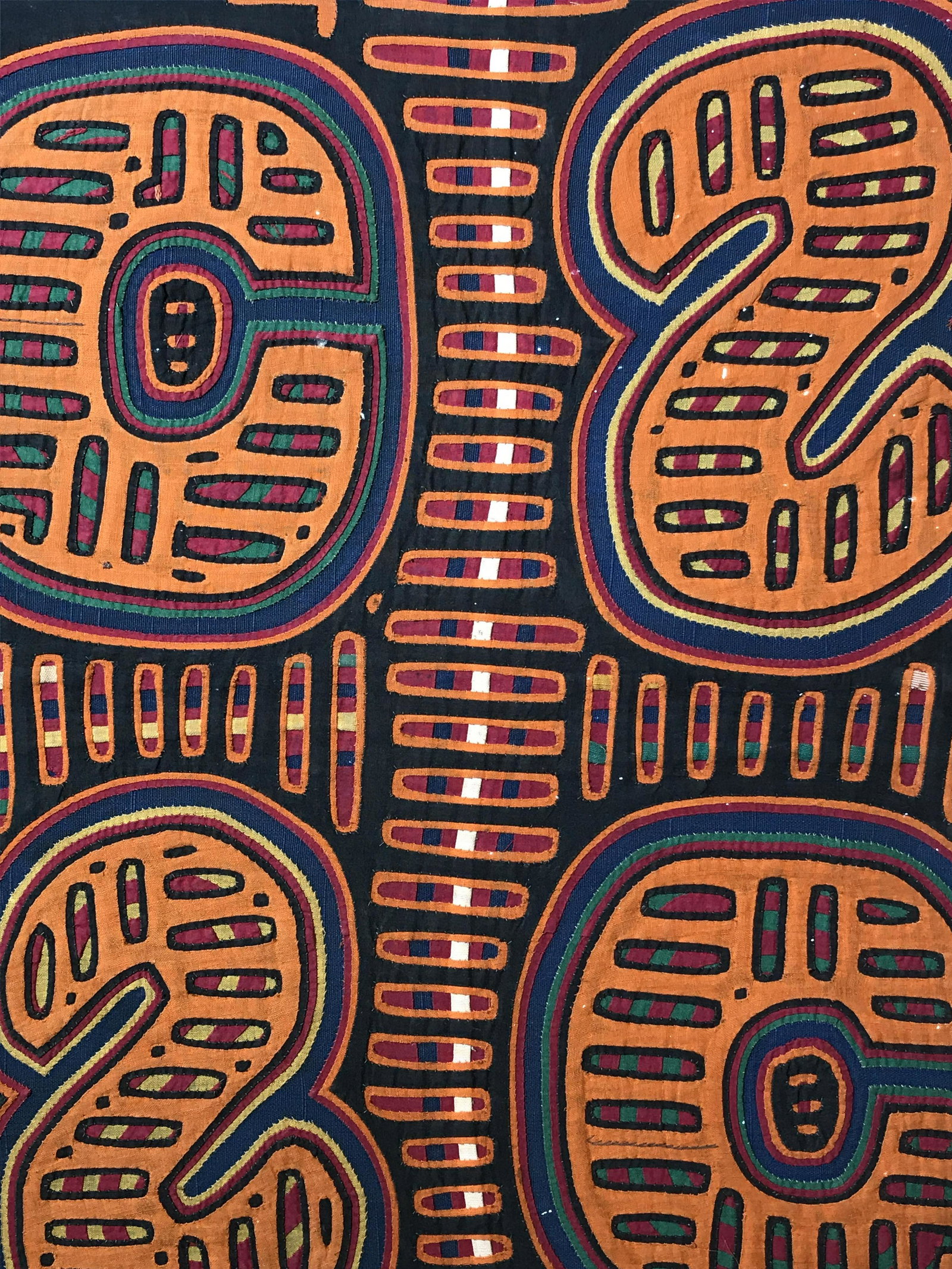 Framed Highly Pigmented Aboriginal Textile Art: Vintage possible antique framed Aboriginal textile, no apparent signature, not examined out of frame, origin Aboriginal fabric, the natives to the continent of Australia, in origin, 4 letter present p