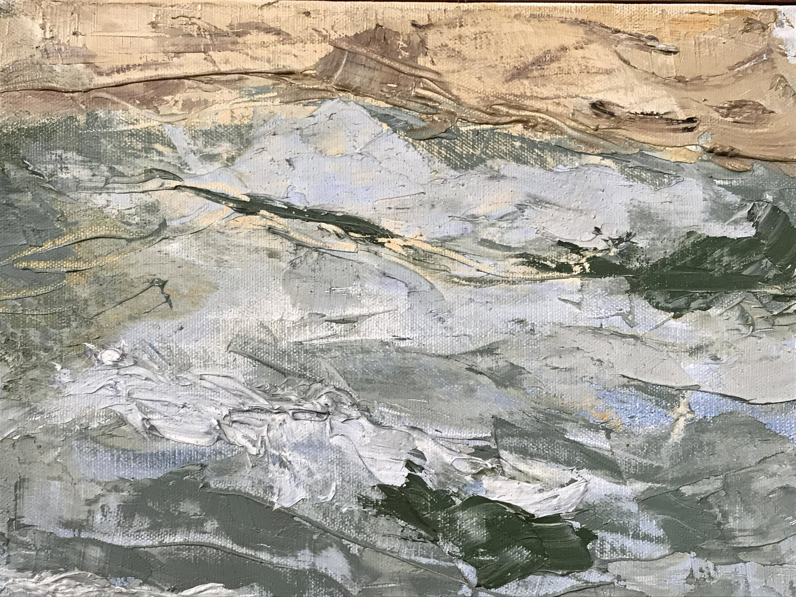 Signed Abstract Oil on Canvas: Signed abstract oil on canvas, written on verso in pencil illegibly possibly reads ‘For Ben, Par Missy, Summer, Smith Harrington, 1973’, wooden frame on border of canvas no protective glass, subje