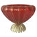 Vintage Red Gold Murano Glass Pedestal Bowl