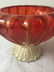 Vintage Red Gold Murano Glass Pedestal Bowl - 4