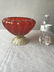 Vintage Red Gold Murano Glass Pedestal Bowl - 6
