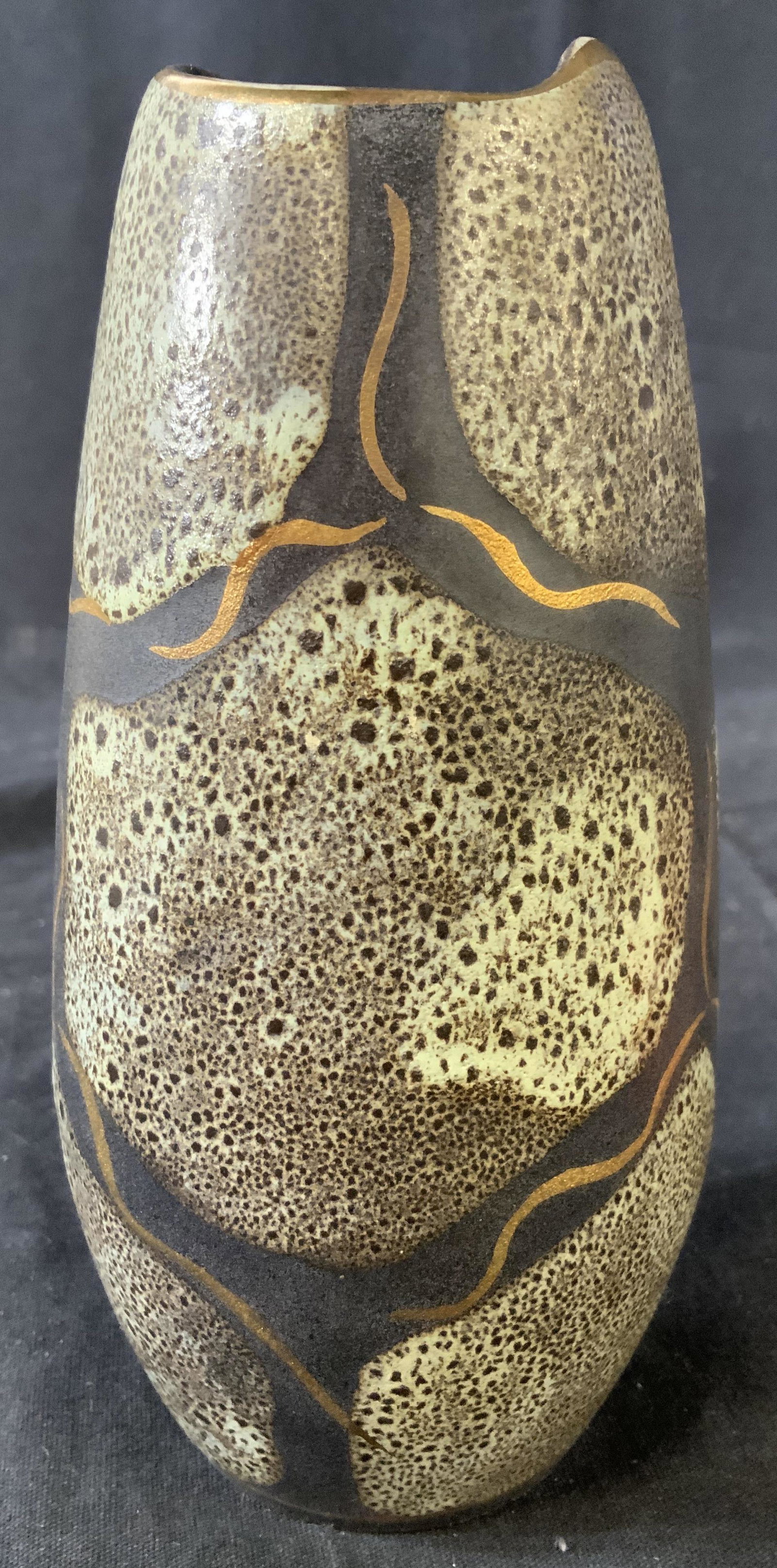 Carstens Tonnieshof West German Vase: Hand made ceramic vase, , circa 1960’s, mid century modern vase, decorative arts, arts and crafts ceramics, old new stock, never used vintage MCM vase vessel tableware, decorative accessory signed l