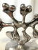 Signed Abstract Sculptural Silver Toned Menorah - 4