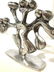 Signed Abstract Sculptural Silver Toned Menorah - 5