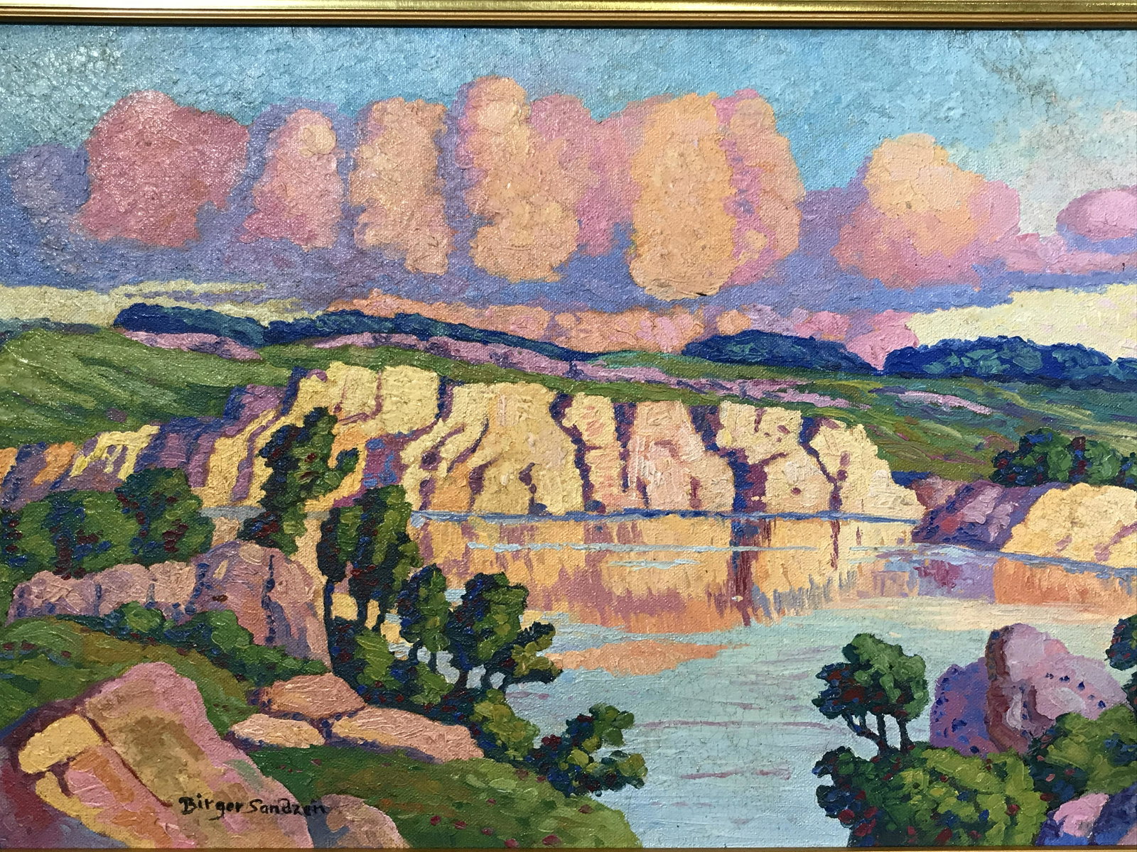 Signed Oil on Canvas AFTER Birger Sandzén: Signed oil on canvas AFTER Birger Sandzén, signature in the lower left corner reads ‘Birger Sandzén’, Please Note: All lots that do not carry established documented provenance nor any past recor