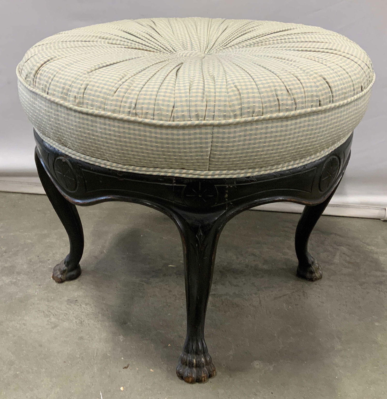 Button Tufted Upholstered Foot Stool - May 20, 2020 | The Benefit Shop Foundation Inc. in NY
