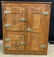Antique Wood Metal Brass Ice Chest