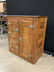 Antique Wood Metal Brass Ice Chest - 2