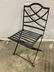 Pair Painted Metal Iron Vintage Garden Chairs - 10