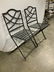 Pair Painted Metal Iron Vintage Garden Chairs - 4