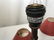 Pair of Wooden Lamps with Red Shades - 3