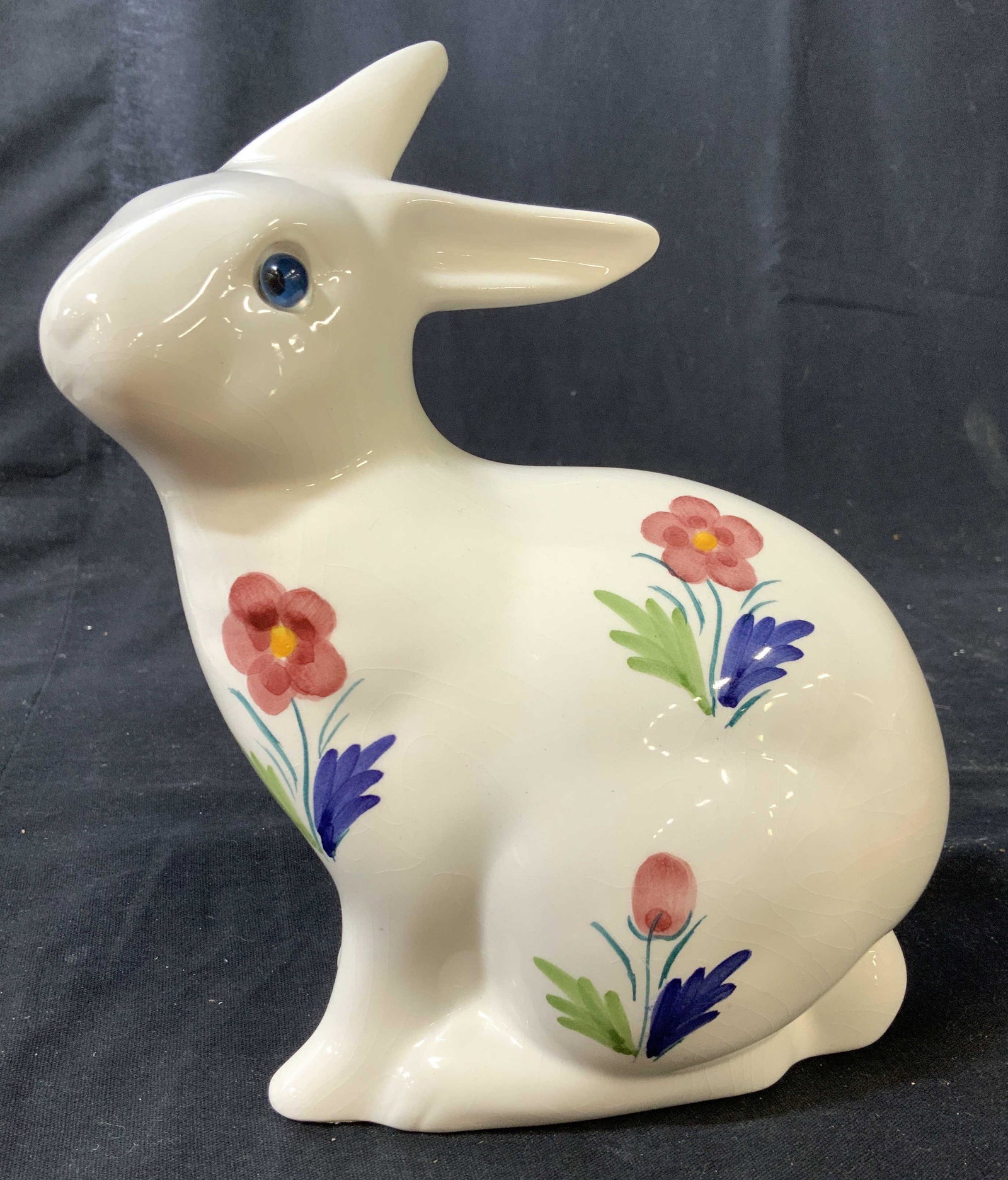 Andrea Sade’s Porcelain Ceramic Rabbit: Label on underside, porcelain rabbit figural made in Portugal, decorative arts and accessories, animal statuary, home decor, home accent, measures app