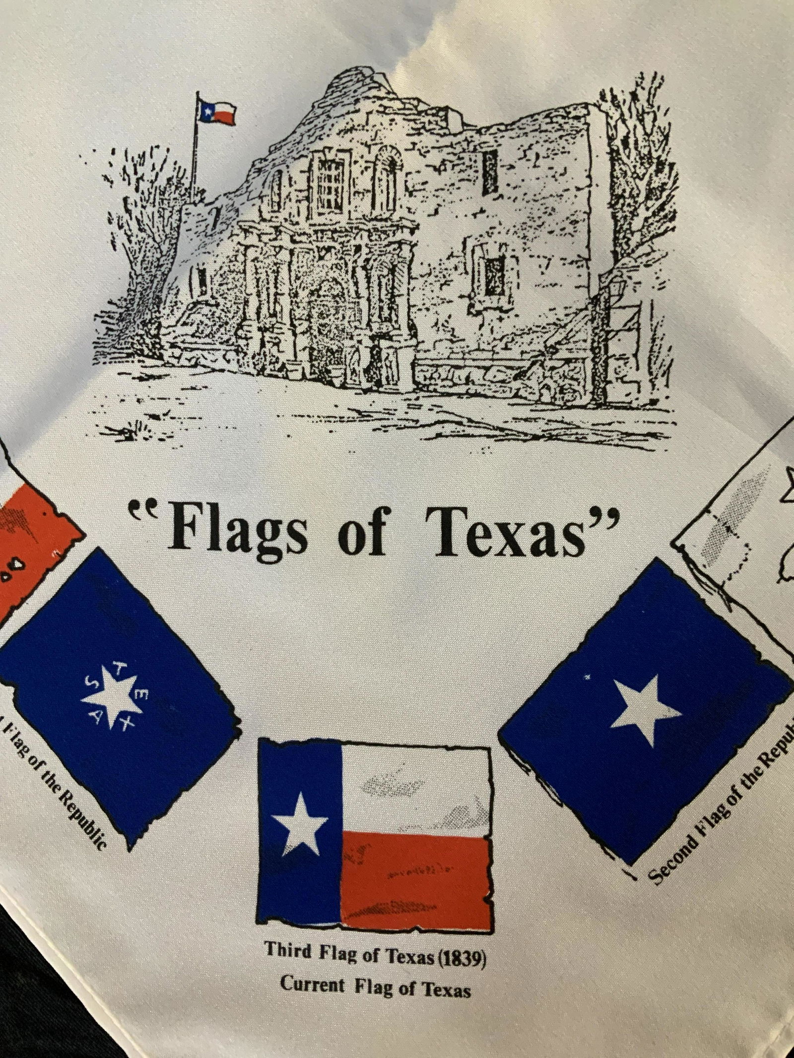 Vintage Flags of Texas Scarf: Fashion accessory, vintage fashion, Texas pride, measures 27 inches square, neck wear, head wear, frame able
