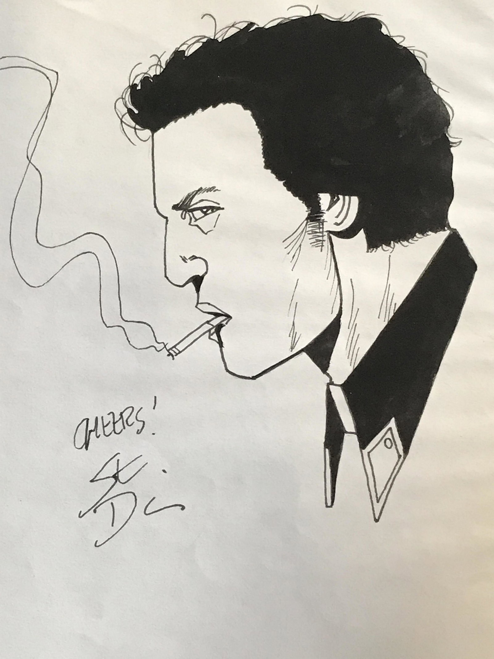Signed Marker Drawing AFTER Steve Dillon: Signed Marker drawing on paper AFTER Steve Dillon, Please Note: All lots that do not carry established documented provenance nor any past record of auction history record are described in the catalog 