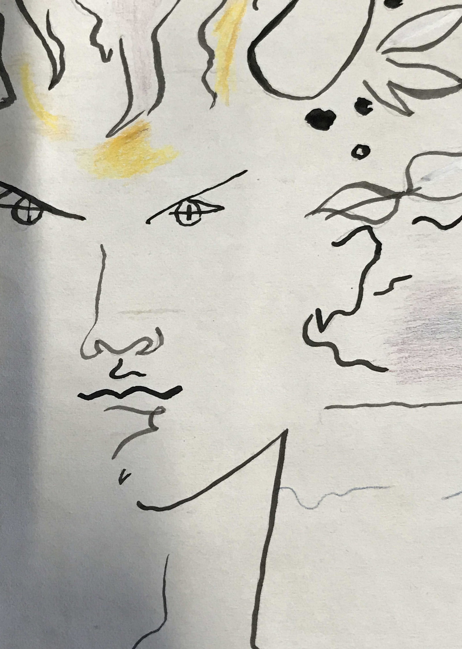 Signed Mixed Media AFTER Jean Cocteau: Signed Mixed Media on Paper AFTER Jean Cocteau, Please Note: All lots that do not carry established documented provenance nor any past record of auction history record are described in the catalog as 