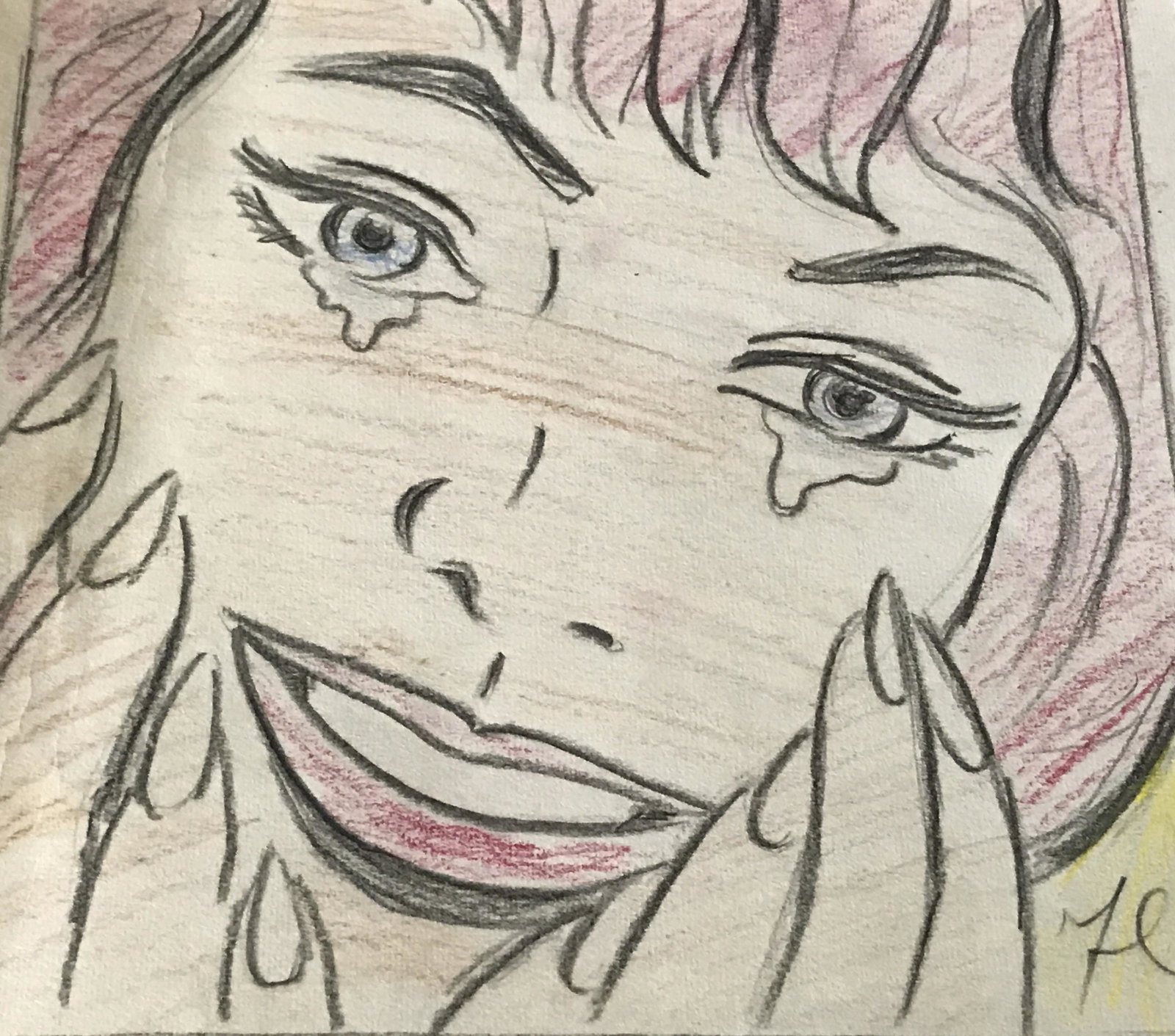 Colored Pencil Drawing After Roy Lichtenstein: Colored pencil drawing on paper in the style of Roy Lichtenstein, Please Note: All lots that do not carry established documented provenance nor any past record of auction history record are described 