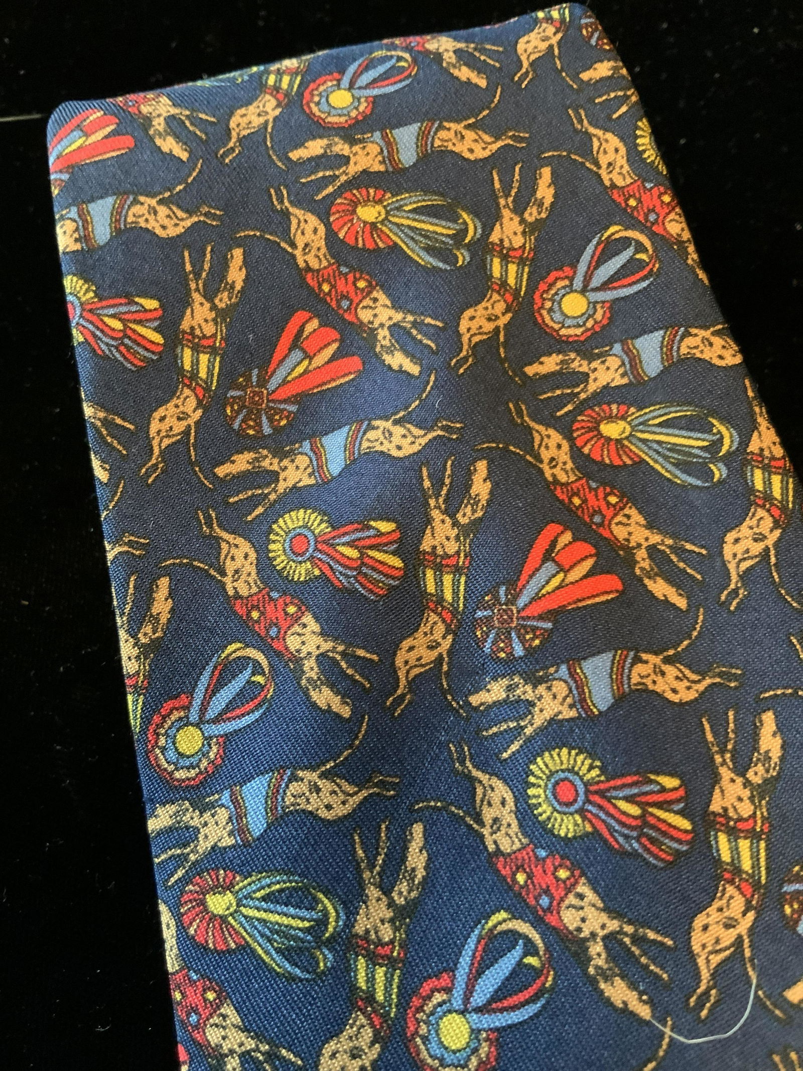 Salvatore Ferragamo Silk Dog Theme Tie: Made in Italy, designer neck tie, luxury fashion accessory, neck wear, Italian designer fashion