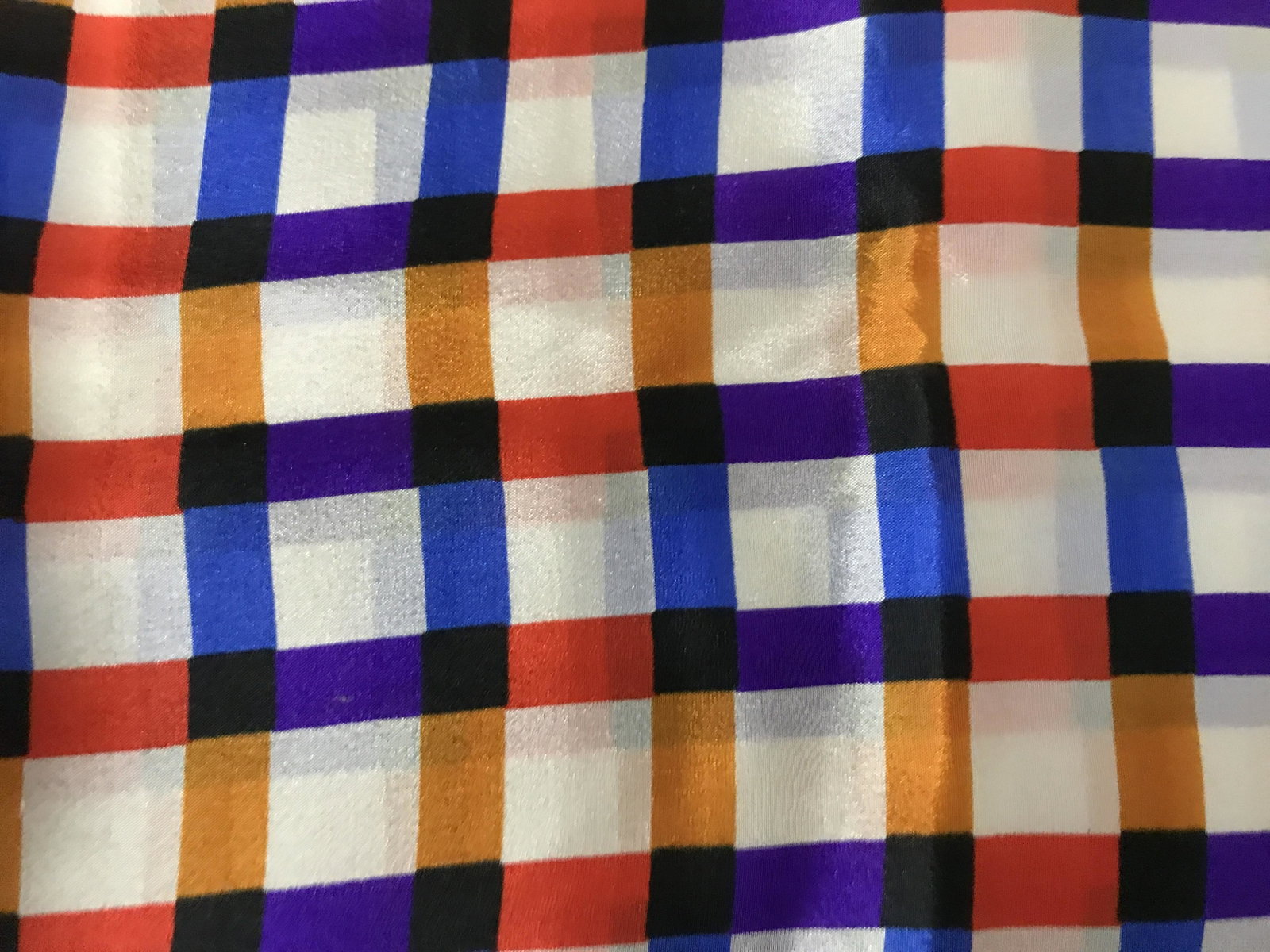 Japanese Silk Gingham Scarf: Japanese silk gingham scarf, Baar Beard Inc 100% Pure Silk Scarf, Japanese silk, dry clean only, Fashion accessory, neck wear, head wear, sash, belt, echo, scarf, measures 52 inches long. 7