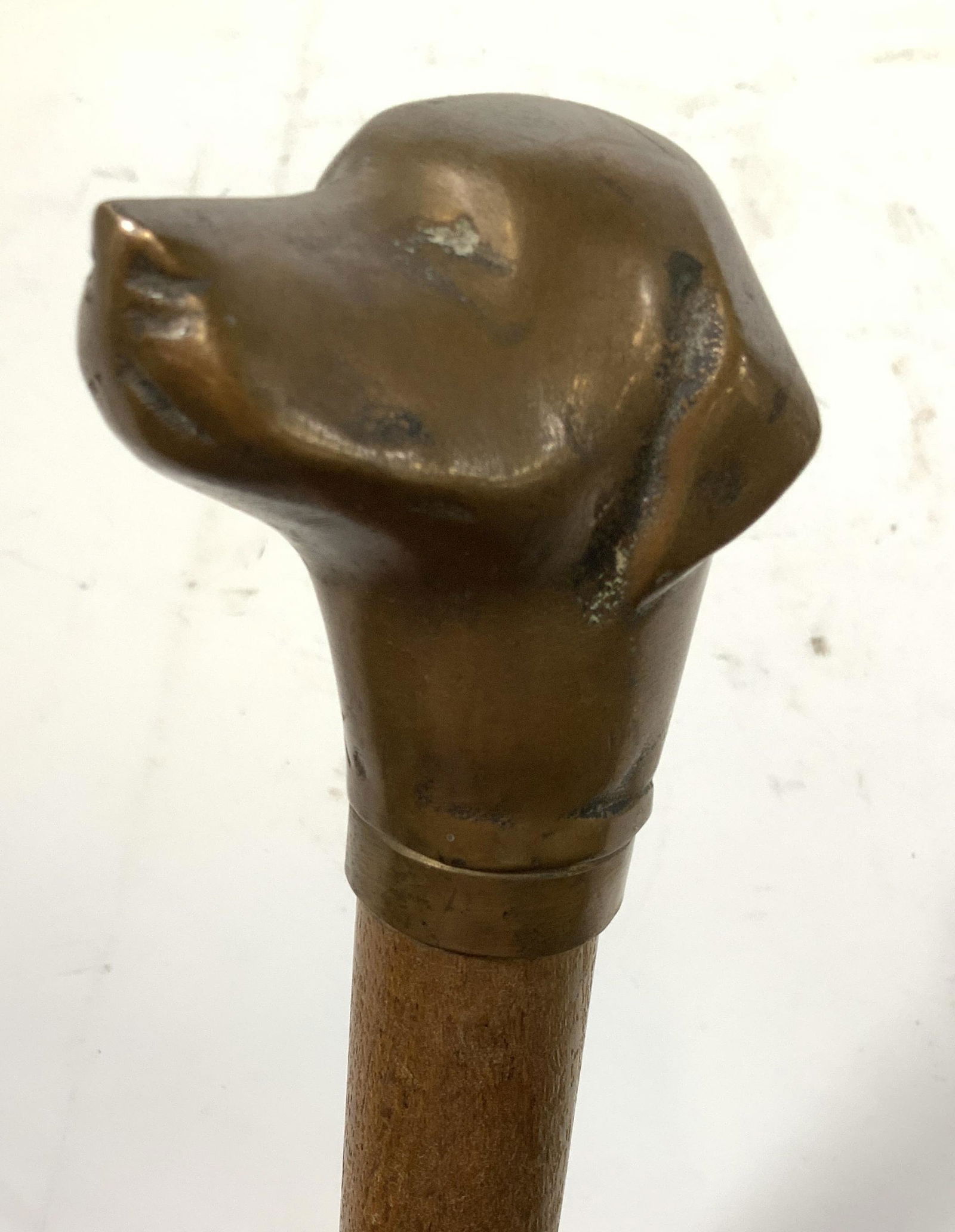 Antique Brass Wood Iron Dog Handled Shovel: Antique hand crafted fireplace tool, long handled shovel of wood, iron, and brass, with handle of sculpted brass dog head, up cycle to decorative accessory, fir place accessory, antique tool collectib