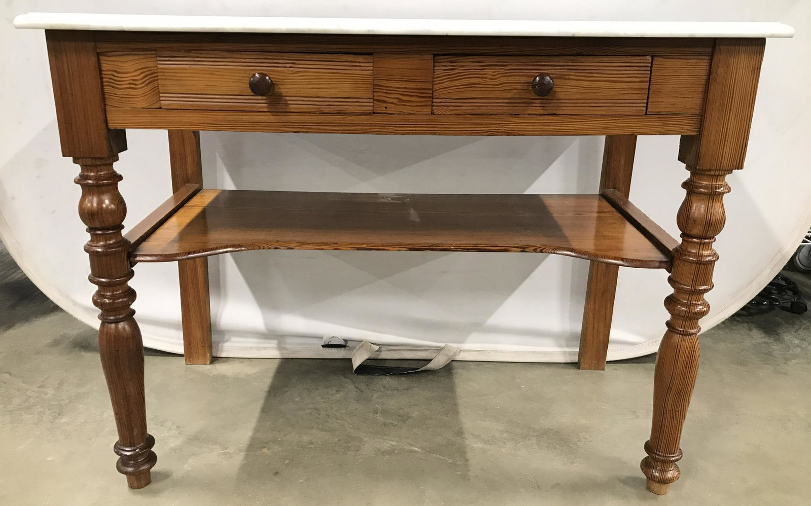 Antique Marble Top Console Table: Measures approximately 30 inches tall 40 inches wide 21 inches deep. desk, console tbale entryway furniture, home furnishings, country accent, farmhouse style