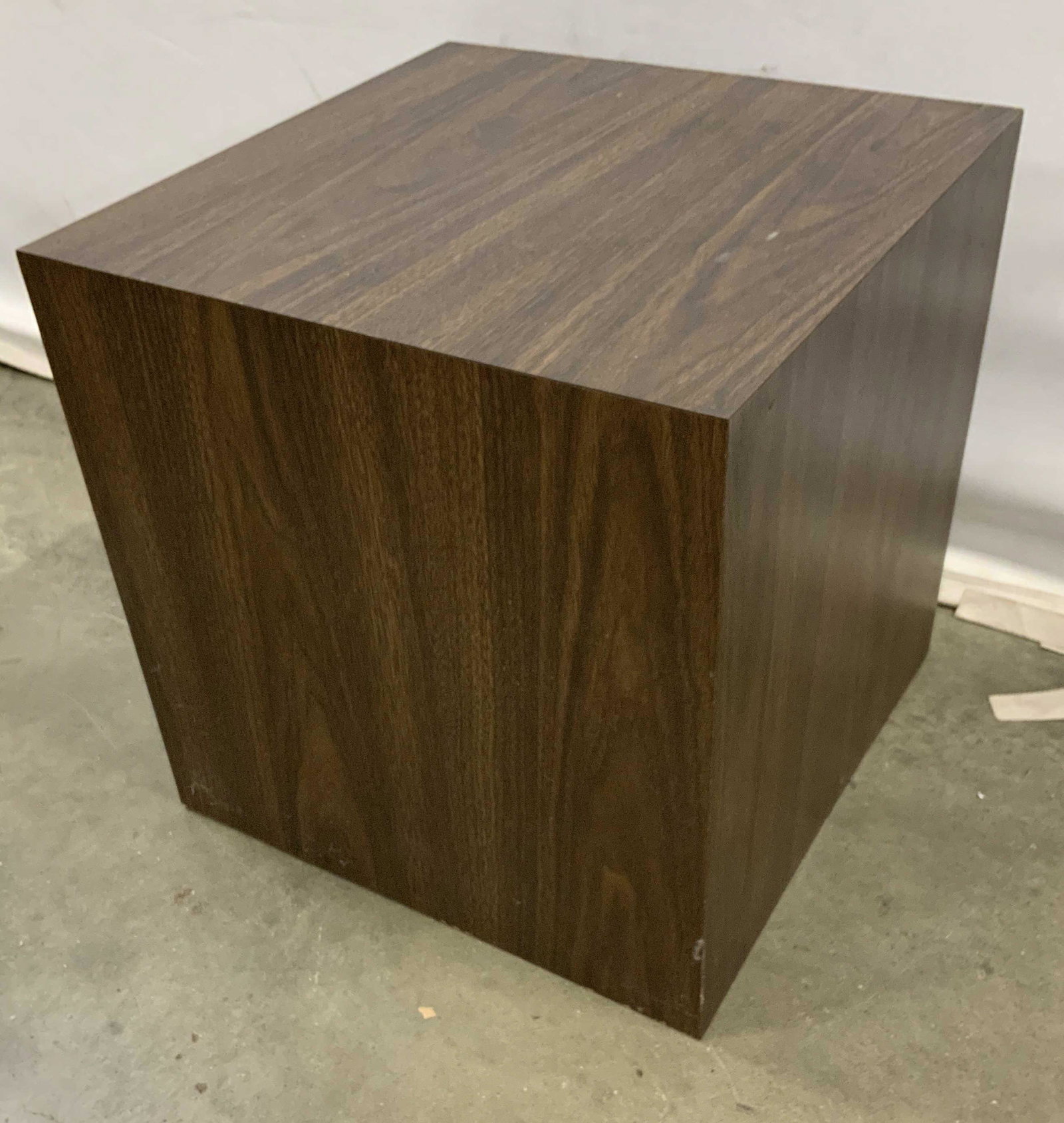 Vintage Wood Cube Display Stand: Multi purpose wood cube for art display display pedestal, or side table, end table coffee table, occasional table, vintage wood cube measures ht 16 inches top 15.5 inches square