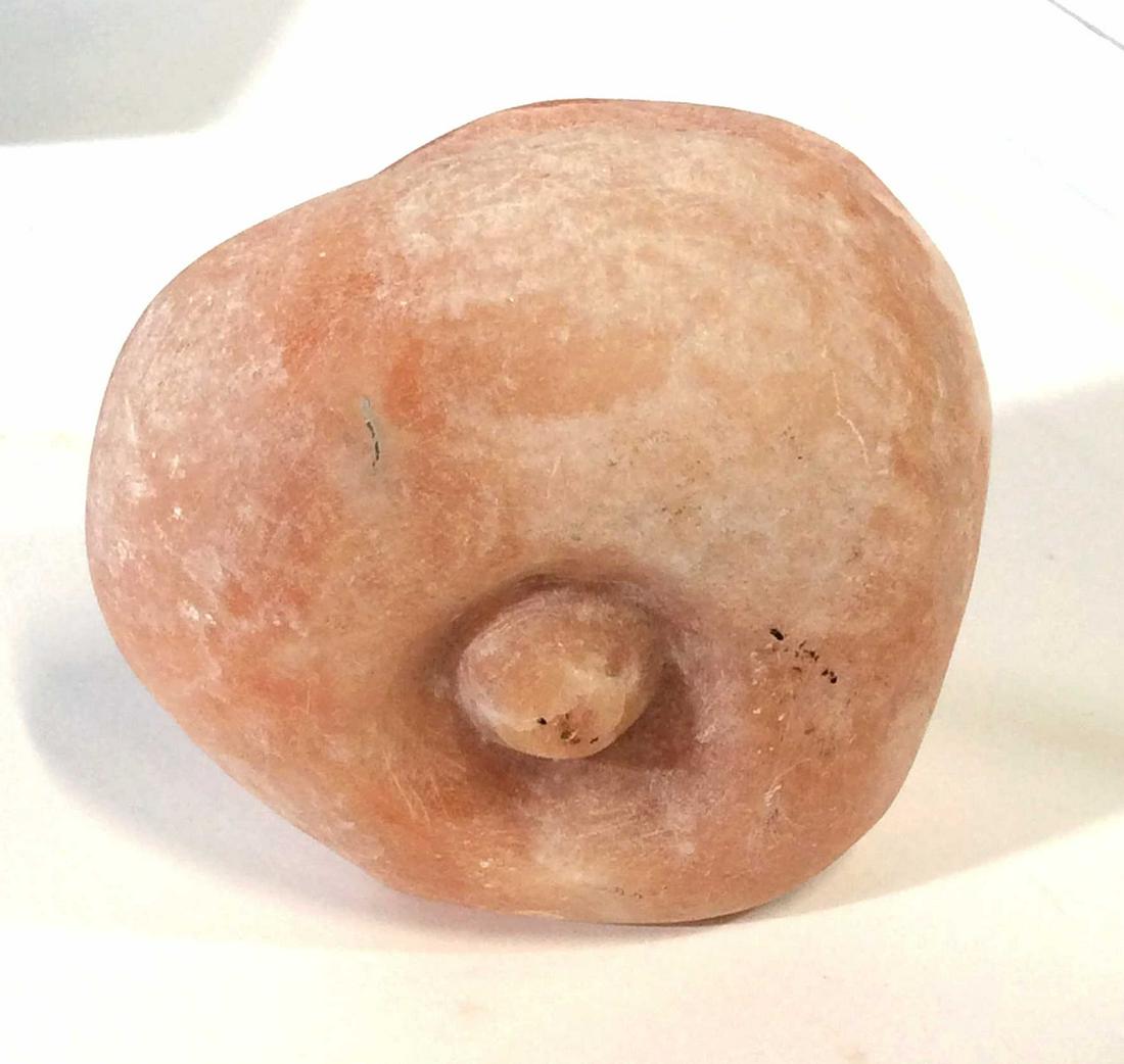 Carved Rose Quartz Sculptural Tabletop Accessory: Natural Stone, non-Polished Rose Quartz, 4.5 x 4 x 3 in. Use as a paperweight, Desktop Accessory, more. Desktop Accessory, Table Shelf Display And Decor, Ladies Anatomy, Breast Sculpture, Modernism, S