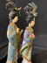 Pair Vintage Cloisonne and Painted Asian Figurals - 15