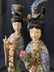 Pair Vintage Cloisonne and Painted Asian Figurals