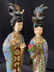 Pair Vintage Cloisonne and Painted Asian Figurals - 2