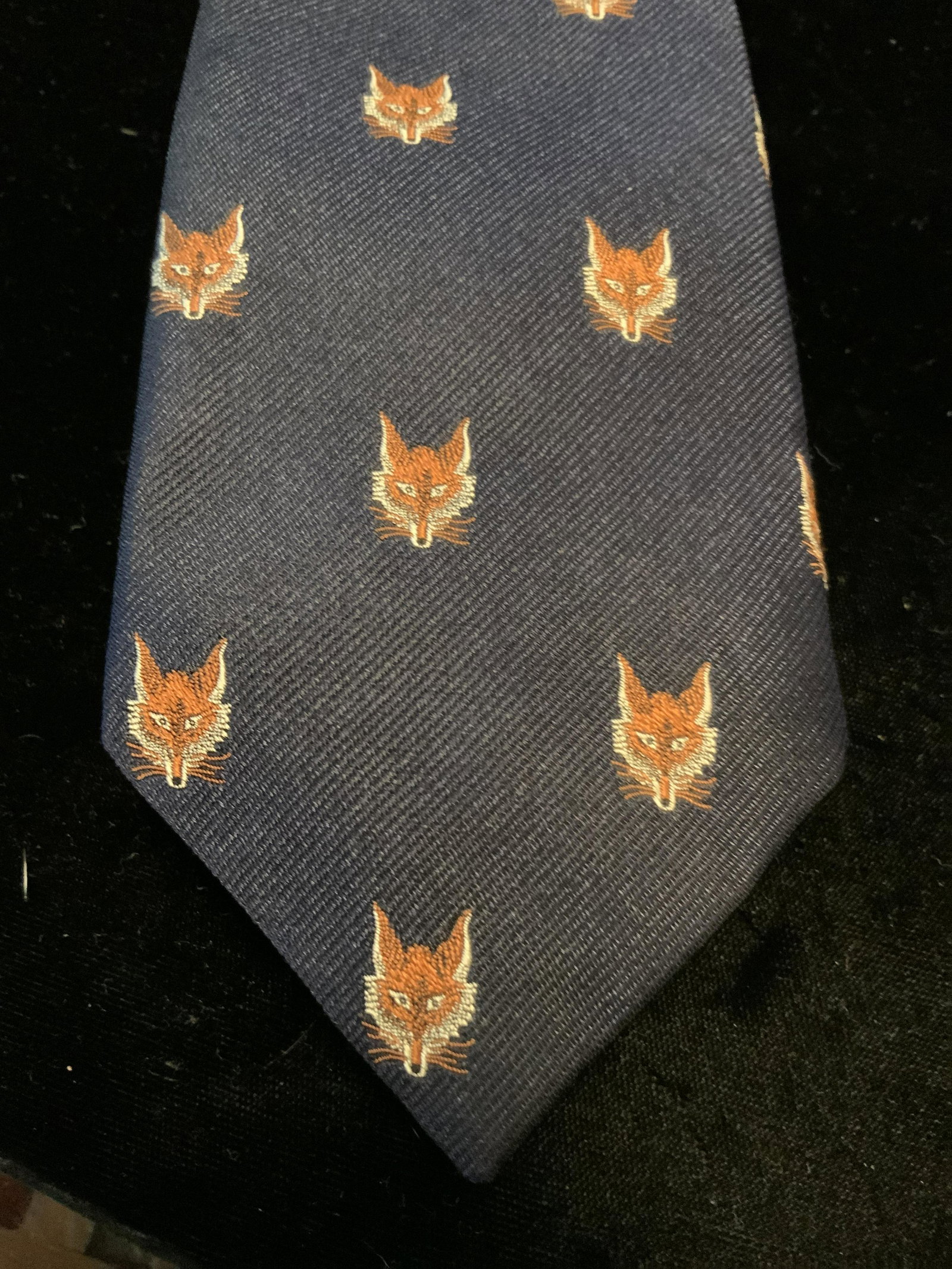 Fox Themed Paul Stuart Neck Tie: Fashion accessory, neck tie, wearable, neck wear, fashion accessory, menswear
