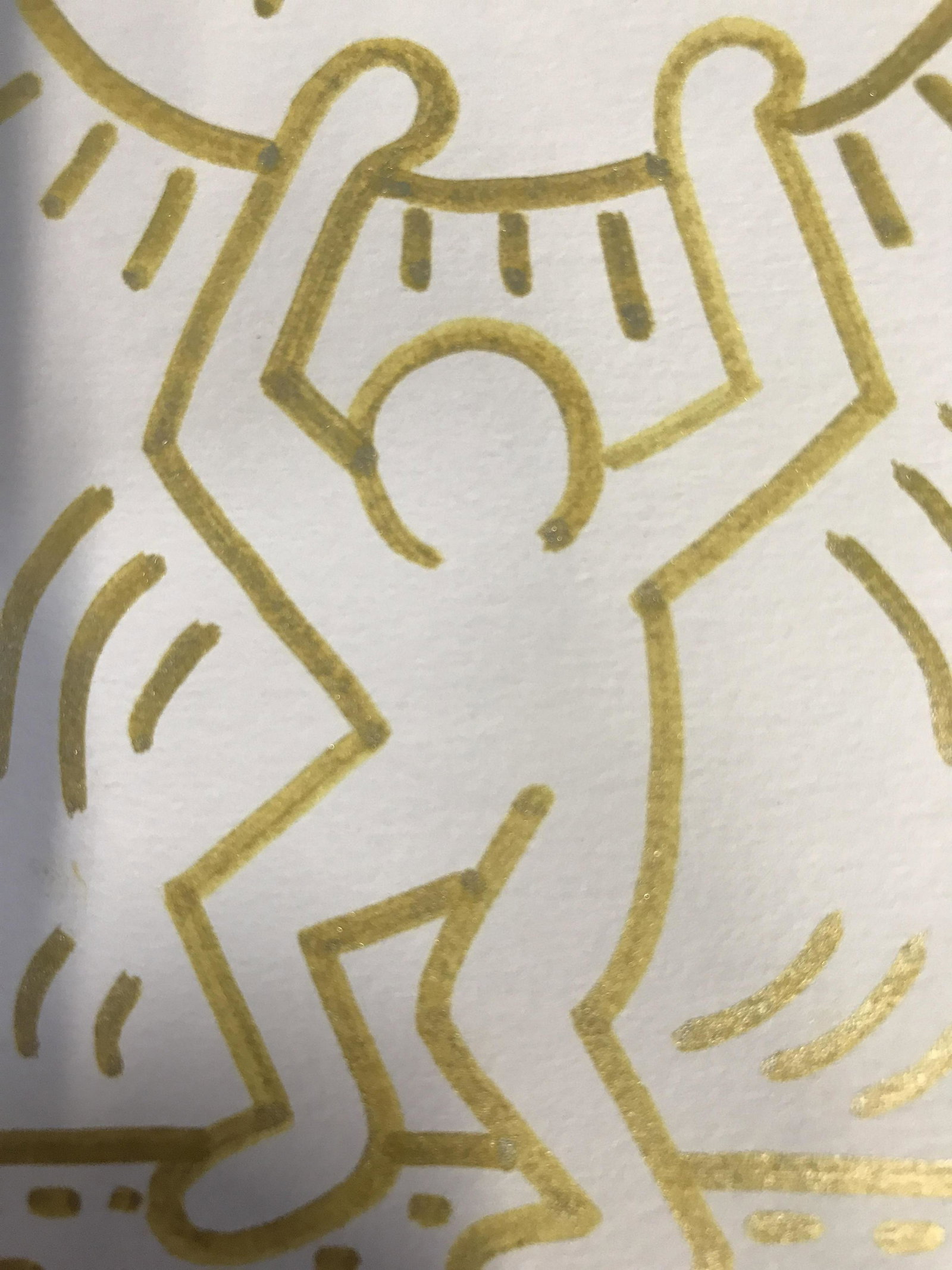 Signed Original Drawing AFTER Keith Haring: Signed Marker on paper AFTER Keith Haring, Please Note: All lots that do not carry established documented provenance nor any past record of auction history record are described in the catalog as attri