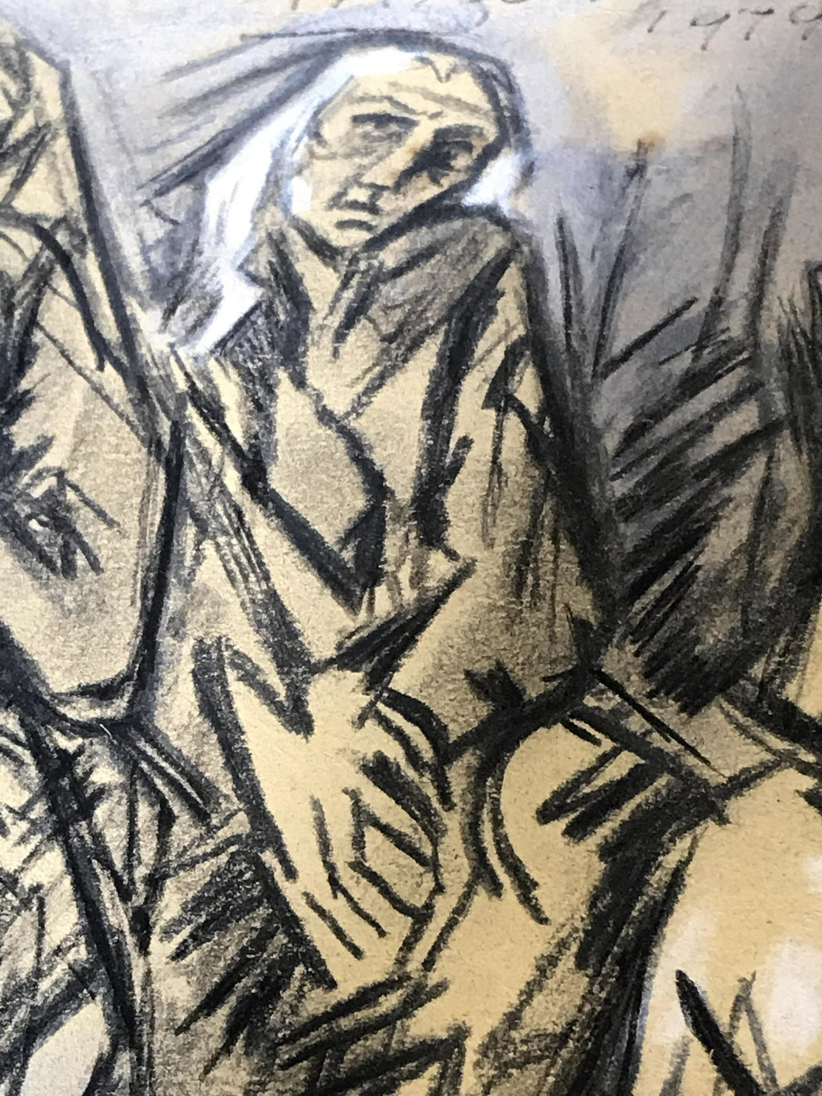 Signed Dated Pastel Drawing AFTER Hans Burkhardt: Signed dated pastels on paper drawing AFTER Hans Burkhardt, signature and date on the center upper border reads H. Burkhardt 1974, Stamp to reverse reads ‘Labor Ars Et’ within a Celtic knot, Pleas