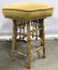 Vintage Bamboo Style Cushioned Stool