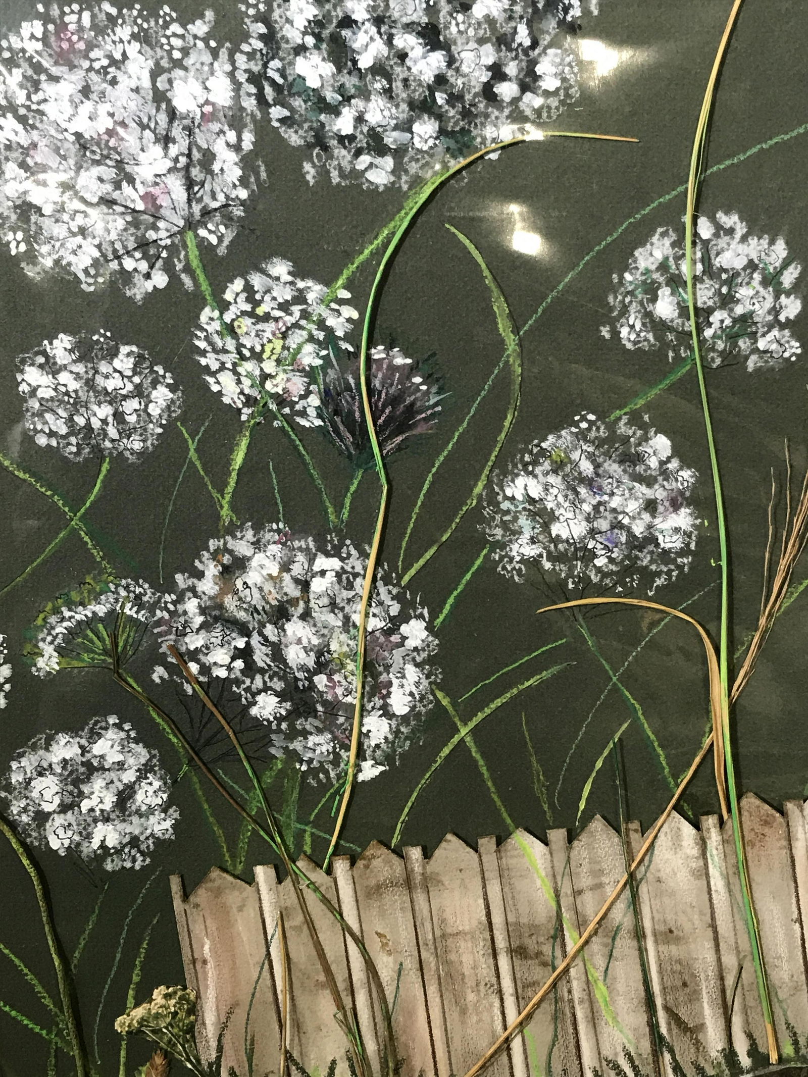 Signed Mixed Media Collage Helga Brinitzer: Signed mixed media collage on canvas board, signature in the lower right corner reads Helga H. Brinitzer, property of artist estate and works by Helga Brinitzer, subject various paper types chalk past