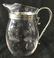 Vintage Glass Pitcher W Pewter Handle