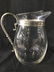 Vintage Glass Pitcher W Pewter Handle - 2