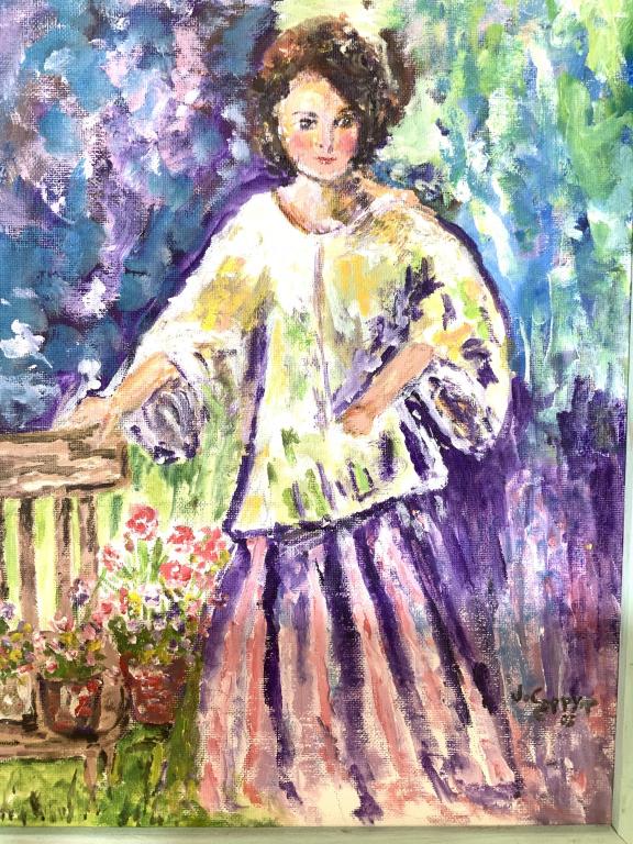 Josephine Caposella , Acrylic on Canvas, 2005: Titled Parisian lady, signed lower right and dated, signed on Eros Josephine Capossela, Sleepy hollow New York, , gallery label on back reads Parisian Lady 2005, Acrylics, professionally framed measur