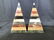 Pair Striped Marble Obelisks, Ornaments - 3