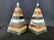 Pair Striped Marble Obelisks, Ornaments - 4