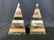 Pair Striped Marble Obelisks, Ornaments - 5
