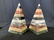 Pair Striped Marble Obelisks, Ornaments - 6