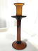 Pair Amber Toned Art Glass Candlesticks - 5