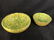 Set of Two Yellow and Green Speckled Bowls - 2