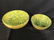 Set of Two Yellow and Green Speckled Bowls - 8